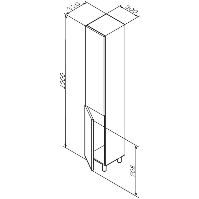 Шкаф пенал AM.PM Gem 30 L M90CHL0306WG подвесной Белый