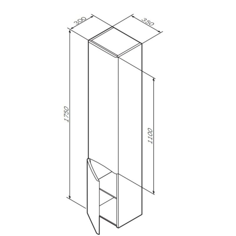 Шкаф пенал AM.PM Gem 30 R M90CSR0306GM Графит матовый