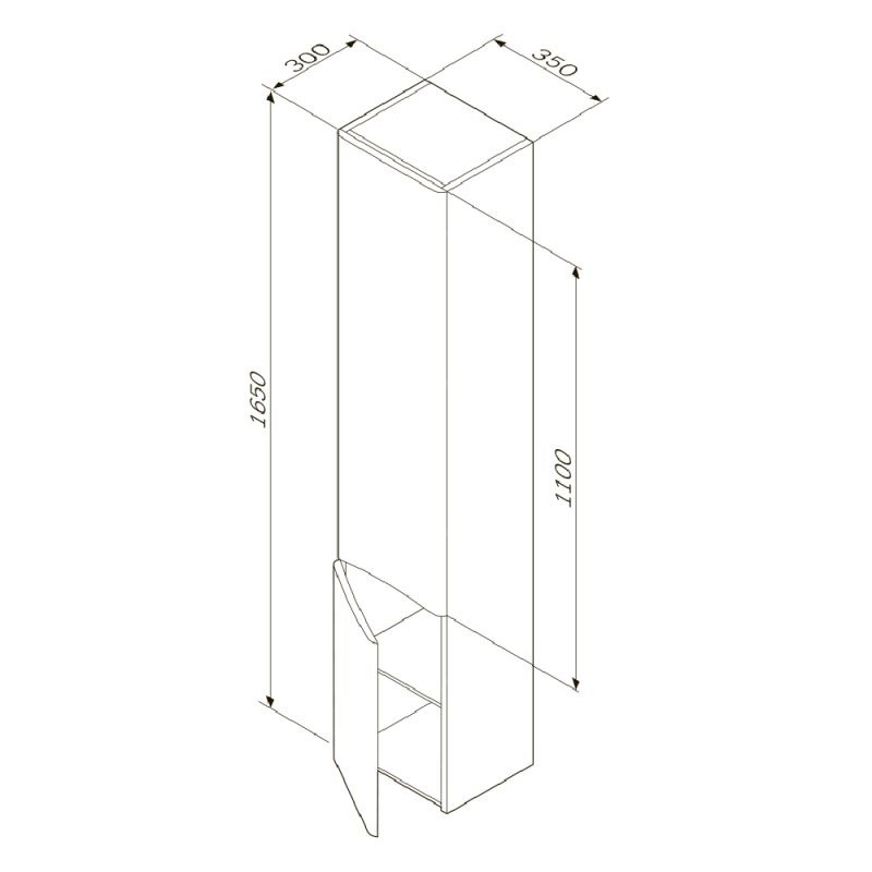 Шкаф пенал AM.PM Like 35 L M80CHL0356WG подвесной Белый