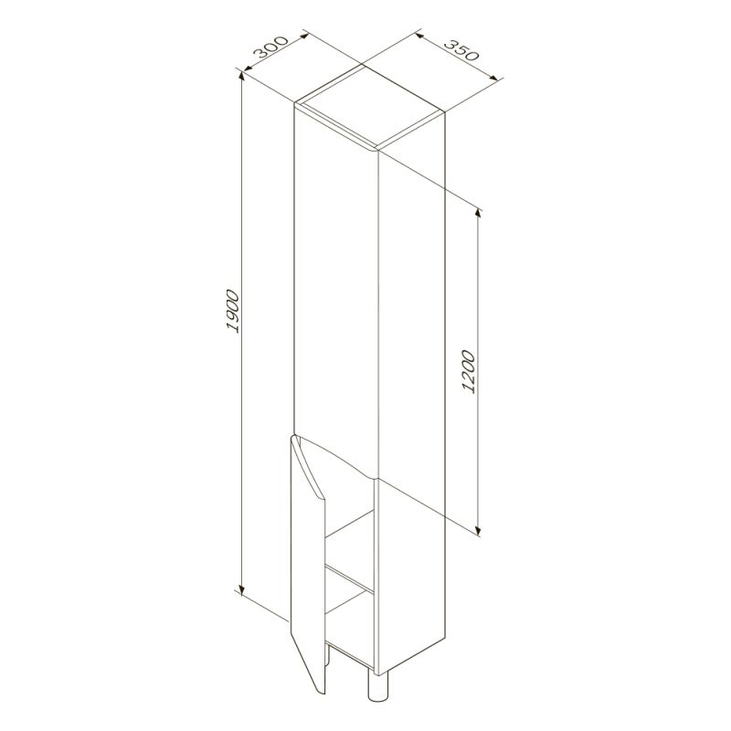 Шкаф пенал AM.PM Like 35 R M80CHR0356WG подвесной Белый
