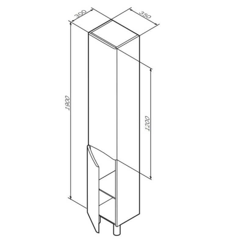 Шкаф пенал AM.PM Like 35 R M80CSR0356WG Белый