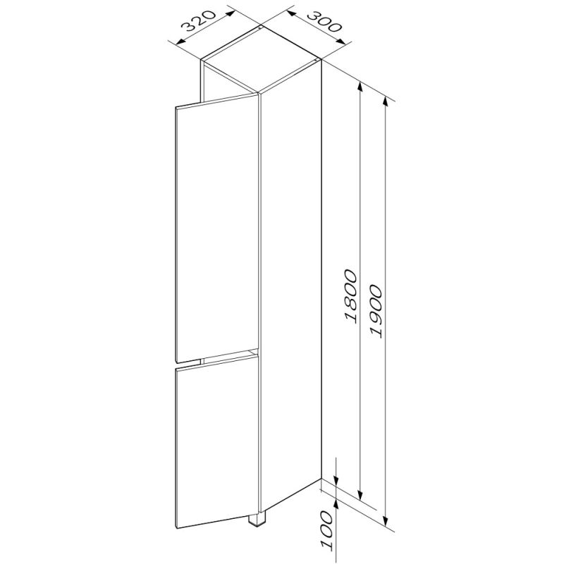 Шкаф пенал AM.PM Gem S 30 M91CSR0306WG Белый