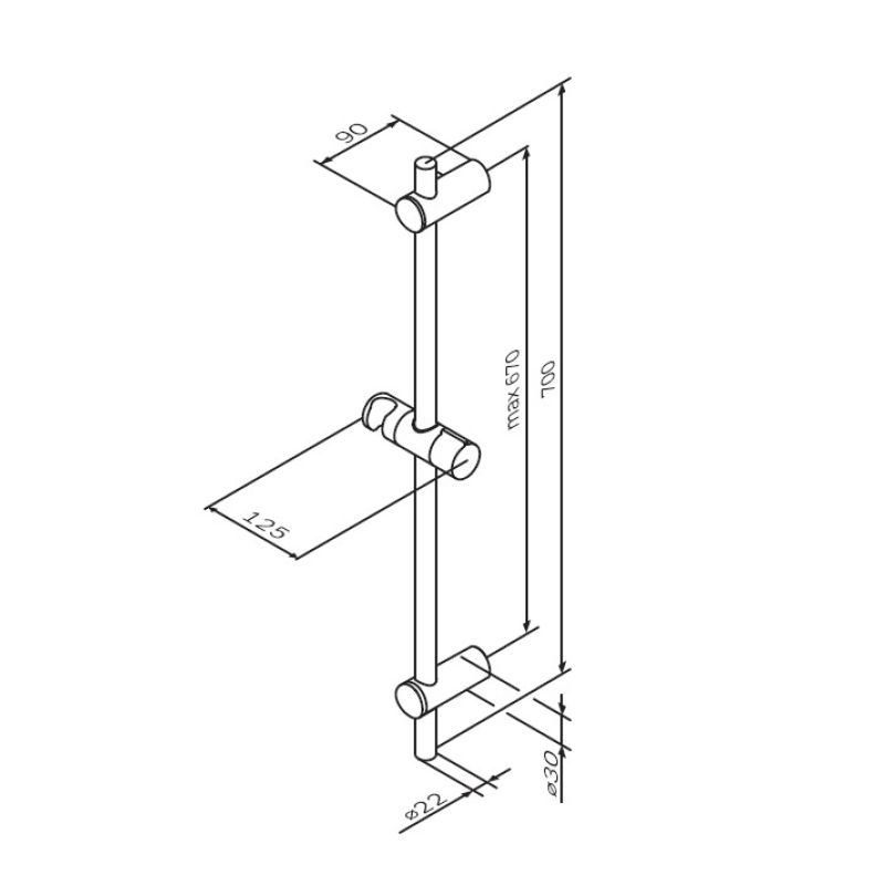 Душевая штанга AM.PM Gem F0390000 Хром