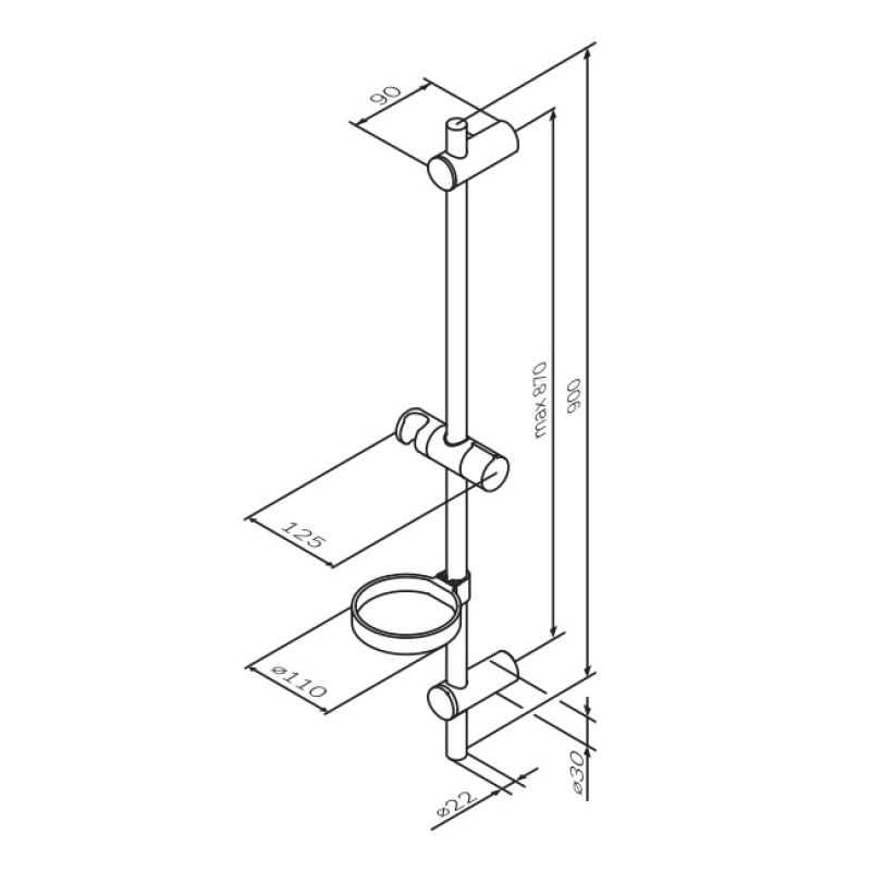 Душевая штанга AM.PM Spirit F0370064 Хром