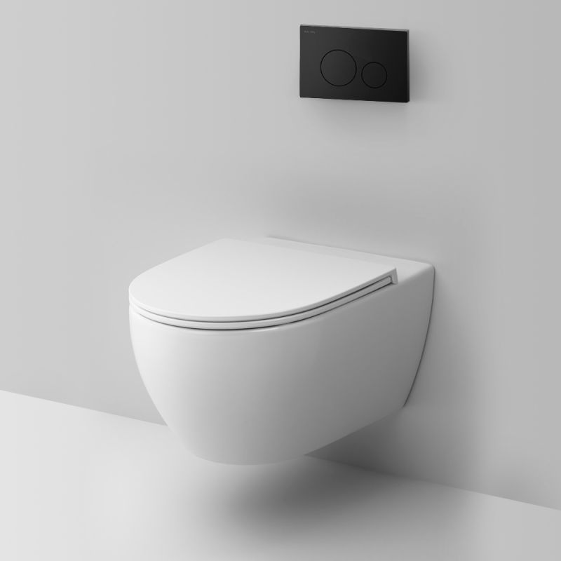Комплект унитаза с инсталляцией AM.PM Awe FlashClean IS49038.111700 с сиденьем Микролифт и Черной матовой клавишей смыва