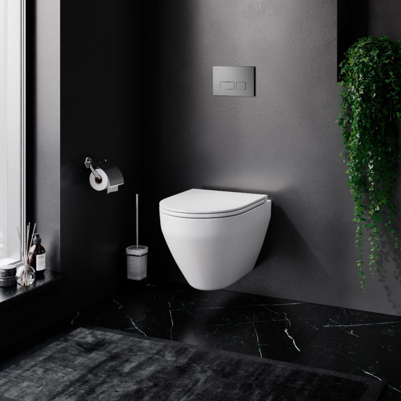 Комплект унитаза с инсталляцией AM.PM Spirit V2.0 FlashClean IS47031.701700 с сиденьем Микролифт и клавишей смыва Никель матовый