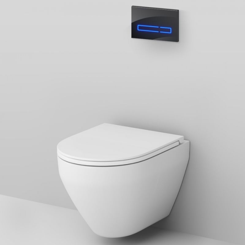 Комплект унитаза с инсталляцией AM.PM Spirit V2.0 FlashClean IS450A38.701700 с сиденьем Микролифт и Черной клавишей смыва