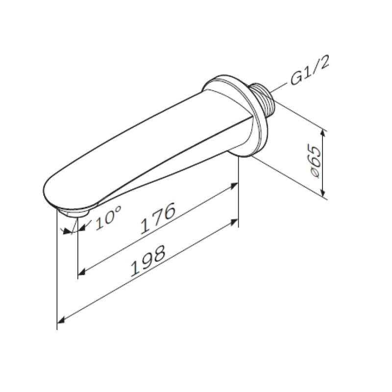 Излив для смесителя AM.PM Like F8070000 Хром