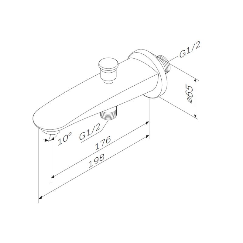Излив для смесителя AM.PM Like F8070100 Хром