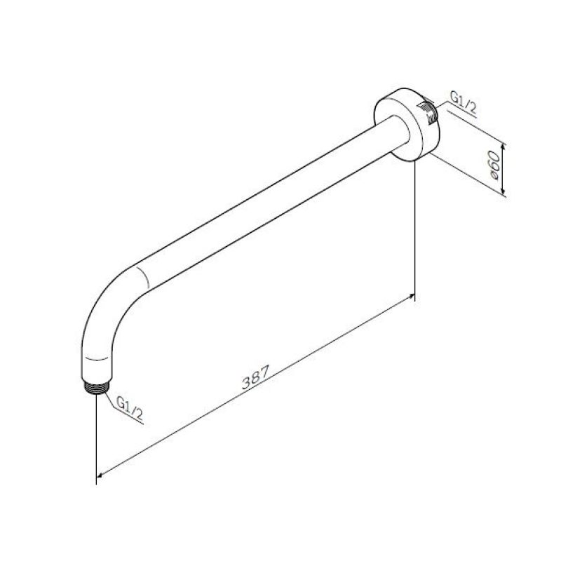 Кронштейн для верхнего душа AM.PM 39 F0500701 Хром