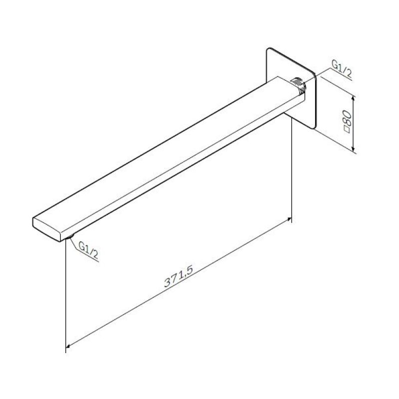 Кронштейн для верхнего душа AM.PM 37 F0500703 Хром