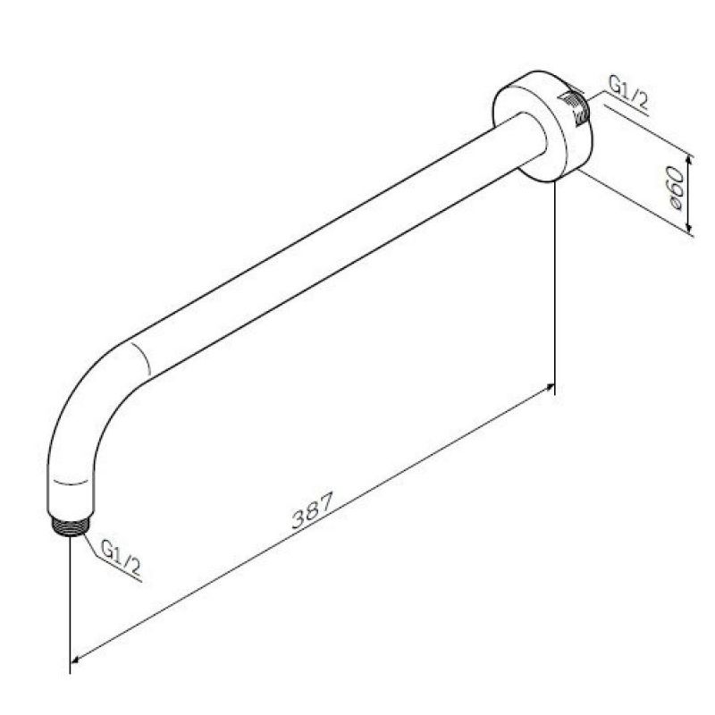 Кронштейн для верхнего душа AM.PM F0522701 Черный матовый