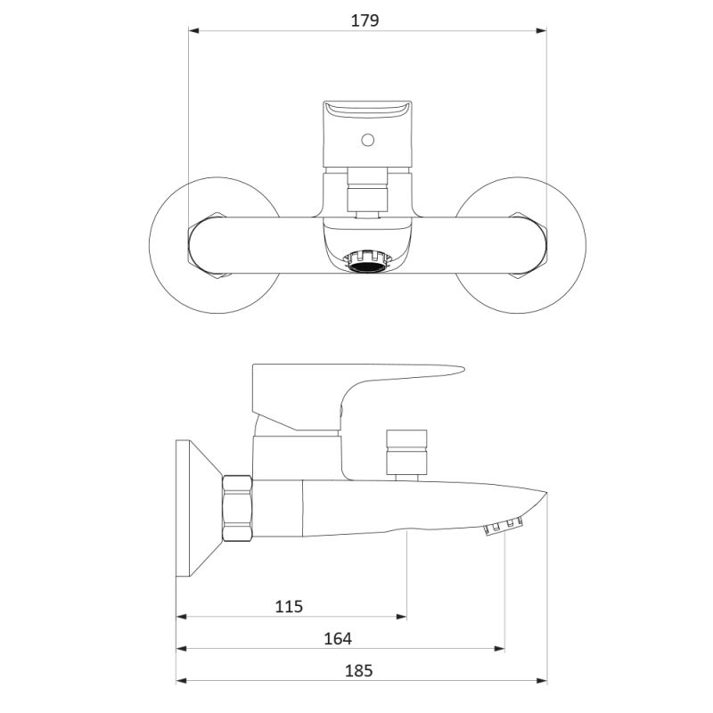 Смеситель для ванны и душа RedBlu by Damixa Origin Evo 2 781000000 Хром