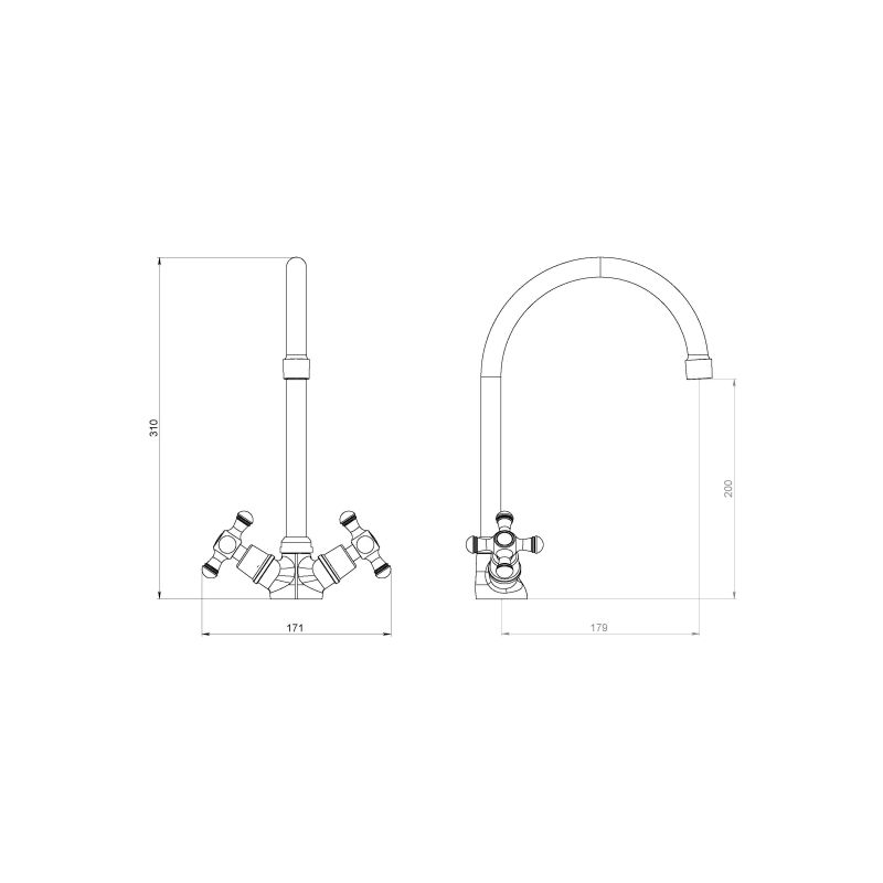 Смеситель для кухни RedBlu by Damixa Retro 230000000 Хром