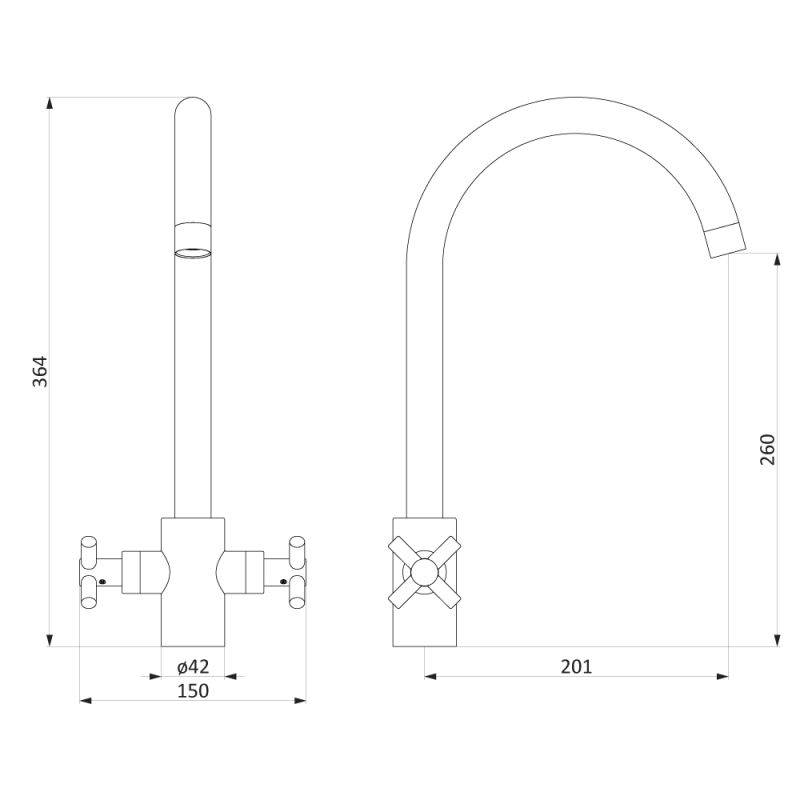 Смеситель для кухни RedBlu by Damixa Neo Classic 270000000 Графит