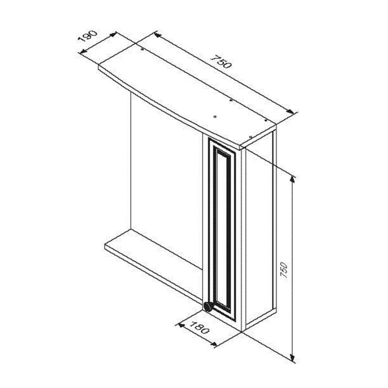 Зеркало со шкафом Damixa RedBlu Palace One 75 M41MPR0751WG с подсветкой Белый