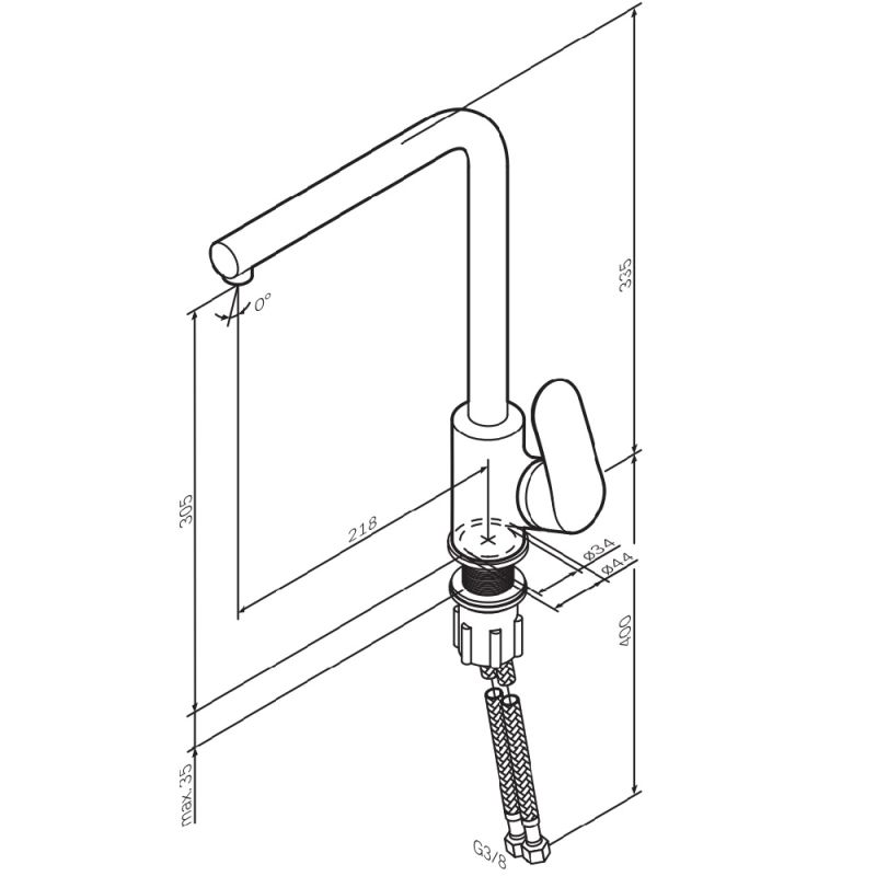 Смеситель для кухни AM.PM Like F8005022 Черный матовый