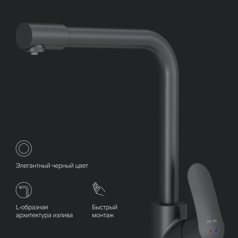 Смеситель для кухни AM.PM Like F8005722 Черный