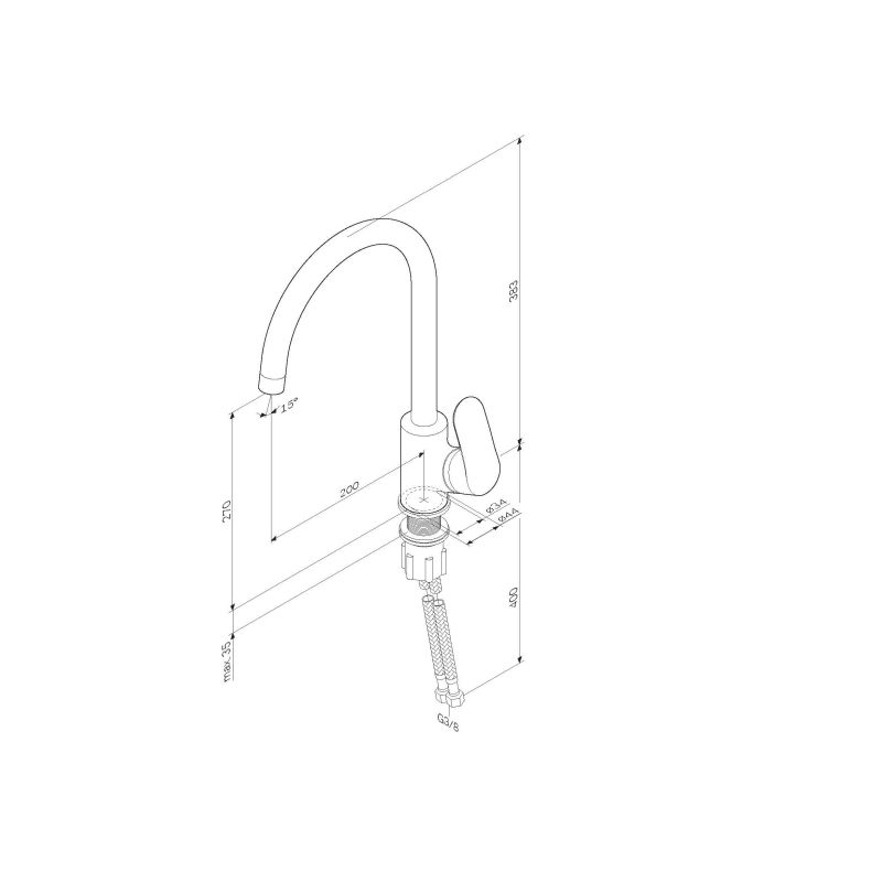 Смеситель для кухни AM.PM Like F8007122 Черный