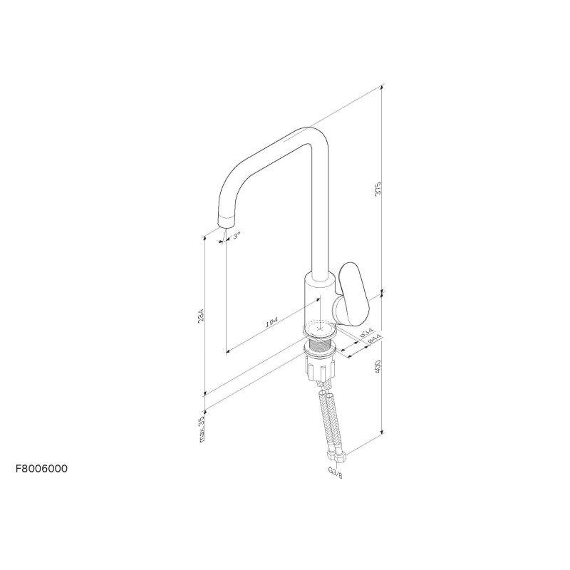 Смеситель для кухни AM.PM Like F8006000 Хром