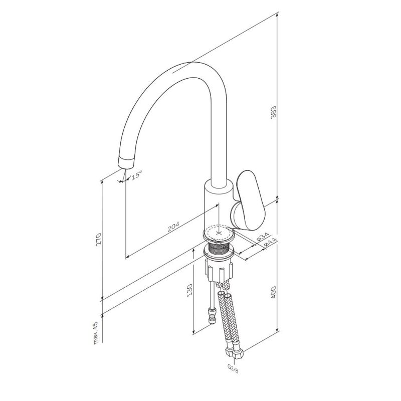 Смеситель для кухни AM.PM Like F8007700 Хром