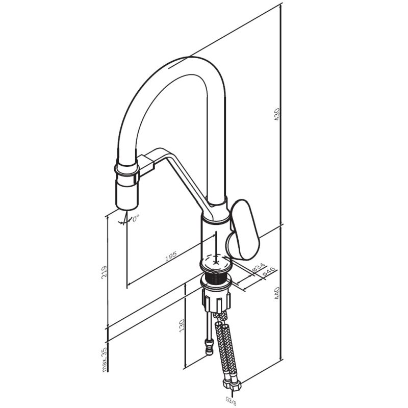 Смеситель для кухни AM.PM Like F8007802 Хром Черный
