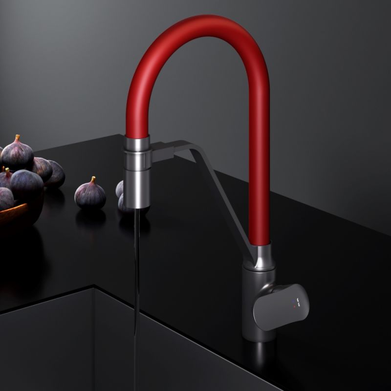 Смеситель для кухни AM.PM Like F8007828 Черный матовый Красный