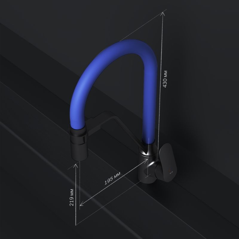 Смеситель для кухни AM.PM Like F8007827 Черный матовый Синий