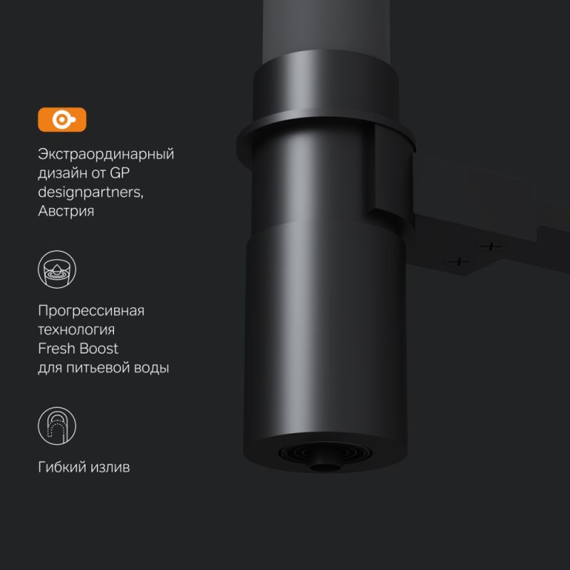 Смеситель для кухни AM.PM Like F8007825 Черный матовый Серый