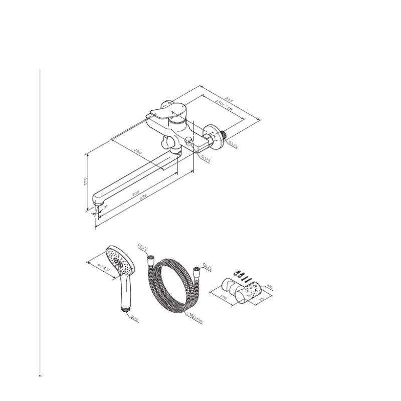 Смеситель для ванны и душа AM.PM X-Joy F85A95000 универсальный Хром