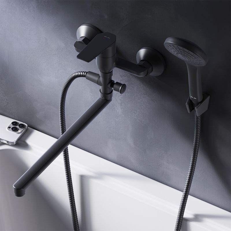 Смеситель для ванны и душа AM.PM Gem F90A90122 универсальный Черный матовый