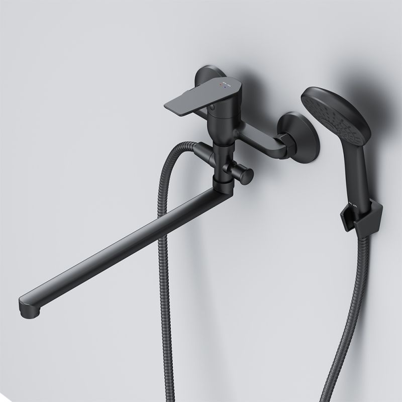 Смеситель для ванны и душа AM.PM Gem F90A90122 универсальный Черный матовый