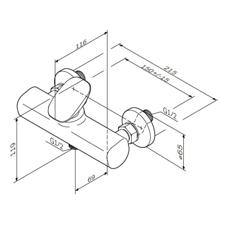Смеситель для душа AM.PM Spirit V2.0 F70A20000 Хром
