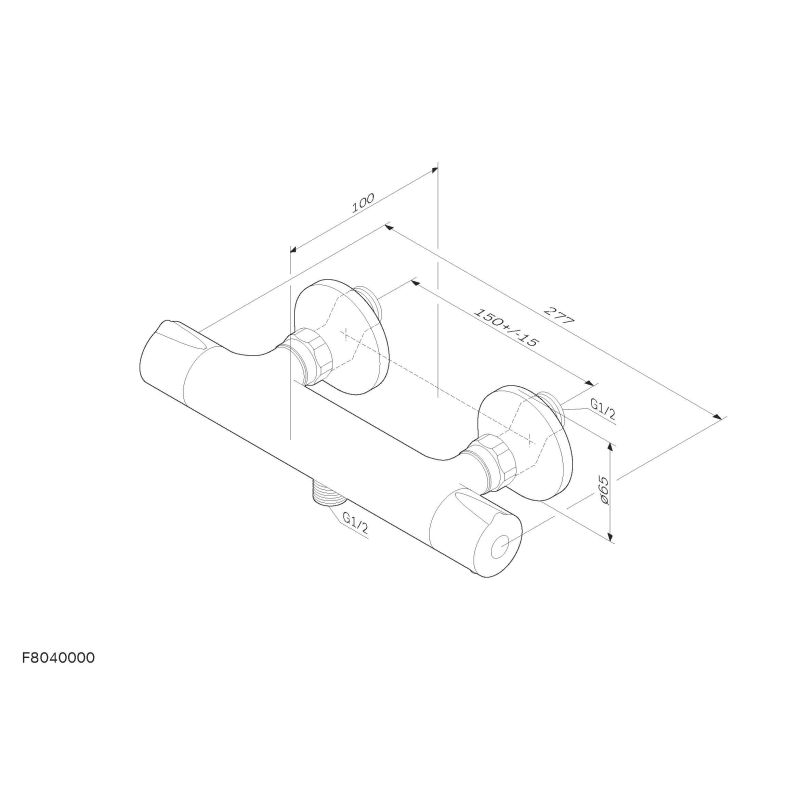 Смеситель для душа AM.PM Like F8040000 с термостатом Хром
