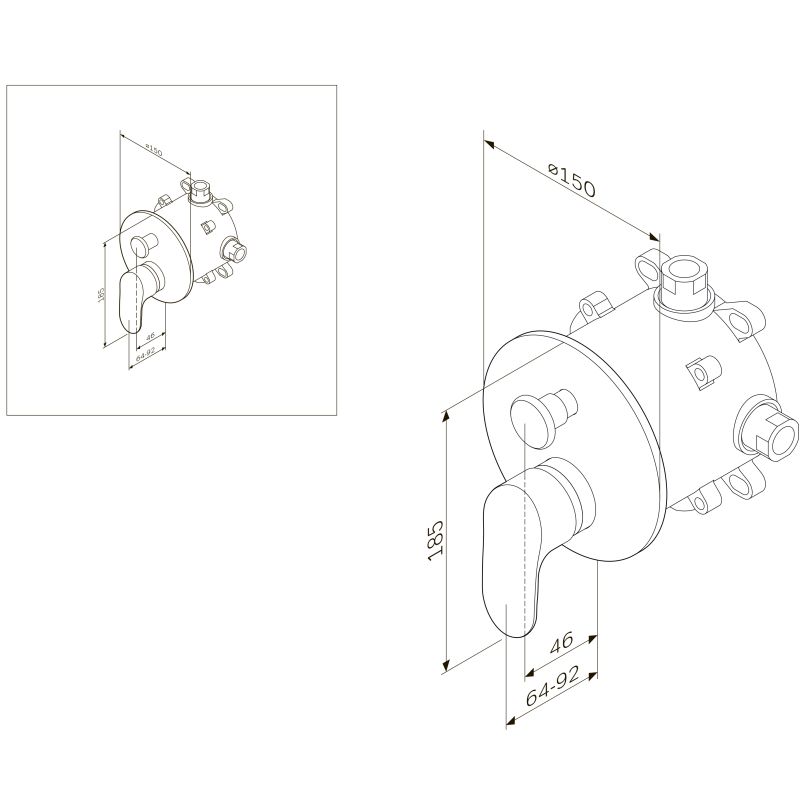 Смеситель для душа AM.PM Like F8085000 Хром
