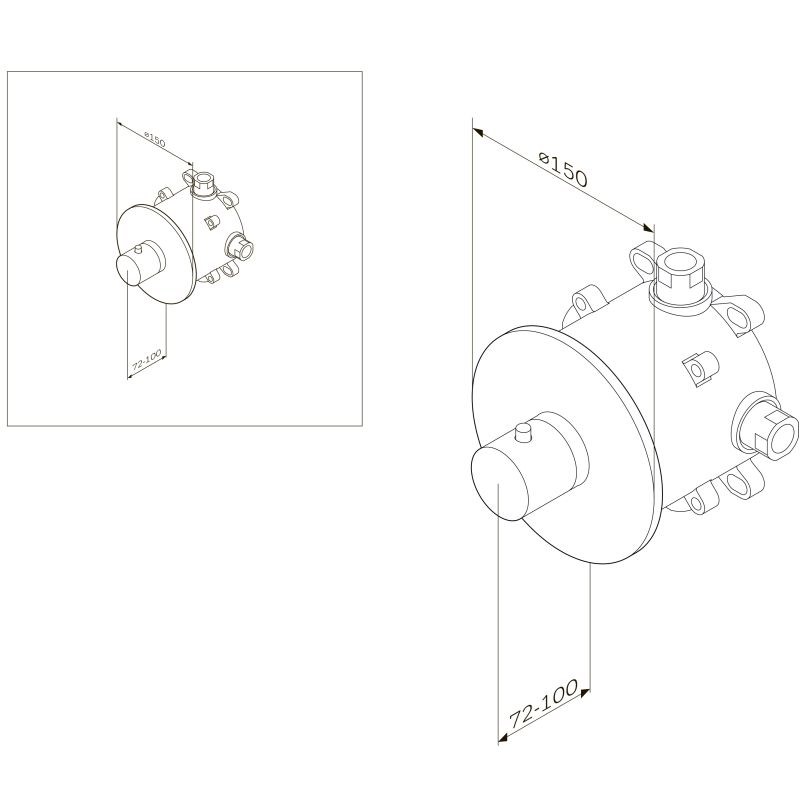 Смеситель для душа AM.PM Like F8075500 с термостатом Хром