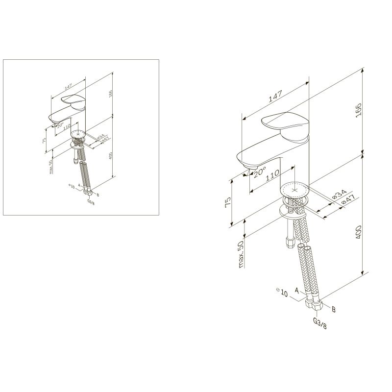 Смеситель для раковины AM.PM Like F8093016 Хром