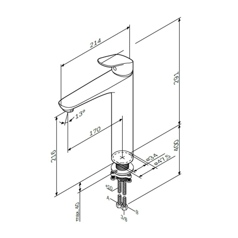 Смеситель для раковины AM.PM Like F8092000 Хром