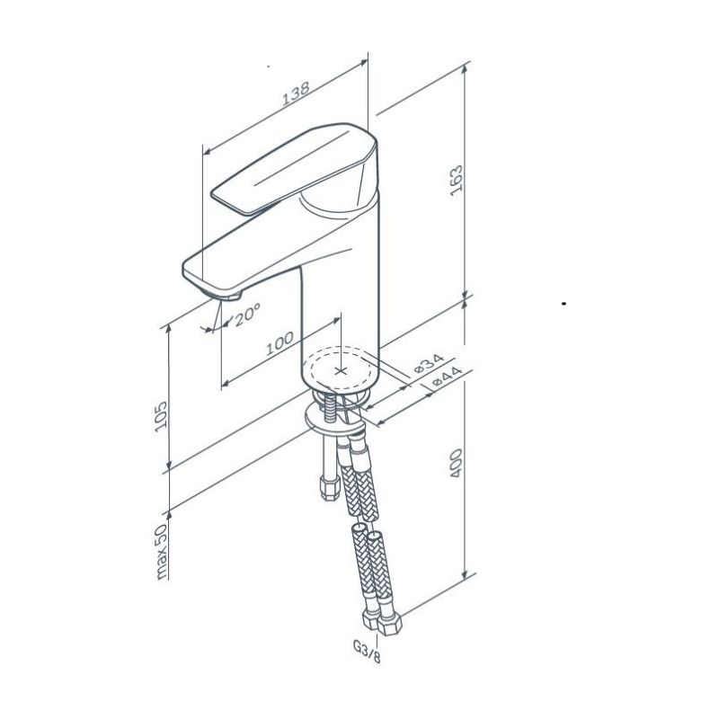 Смеситель для раковины AM.PM Gem F90A02100 Хром
