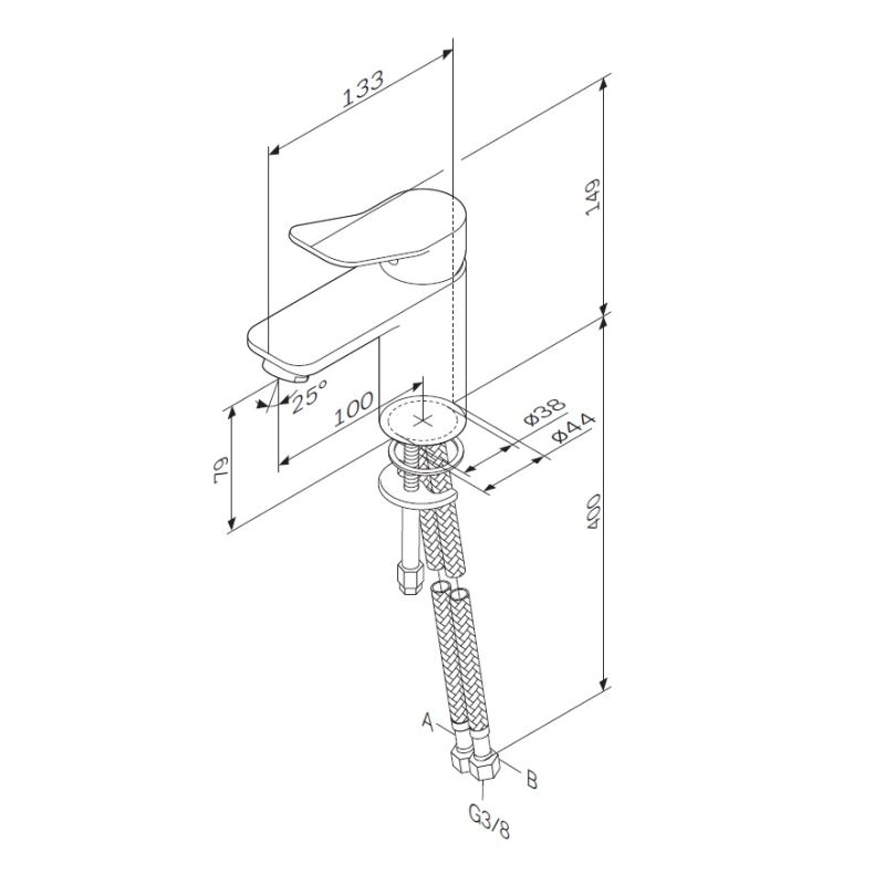 Смеситель для раковины AM.PM X-Joy F85A02100 Хром