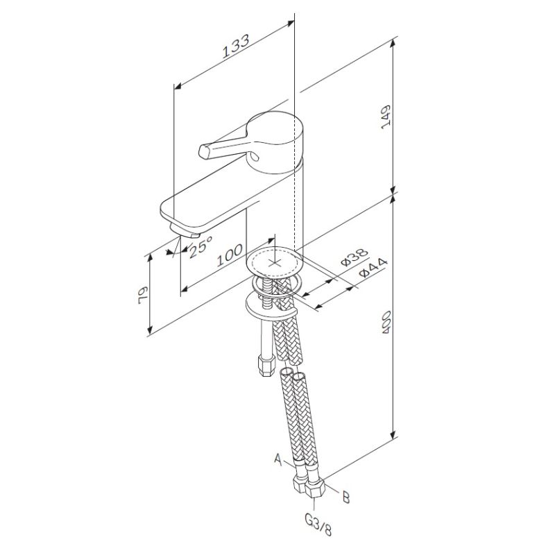 Смеситель для раковины AM.PM X-Joy S F85B02100 Хром