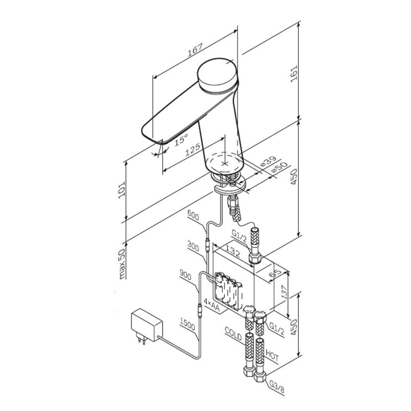 Смеситель для раковины AM.PM Inspire 2.0 TouchReel F50A02400 Хром