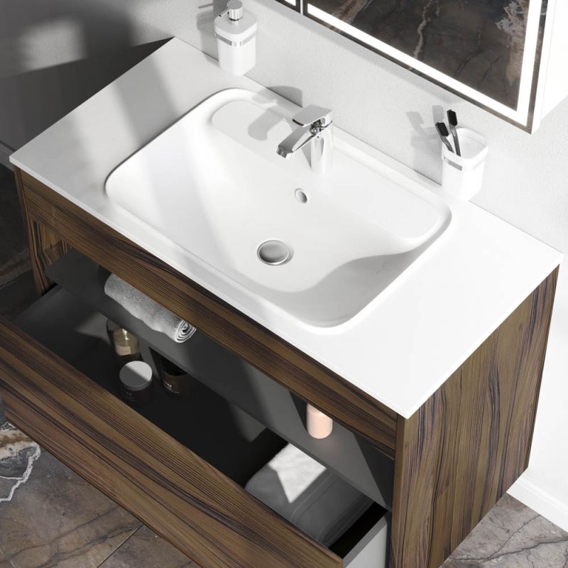 Тумба под раковину AM.PM Func 100 M8FFUX1001OF подвесная Дуб крафт