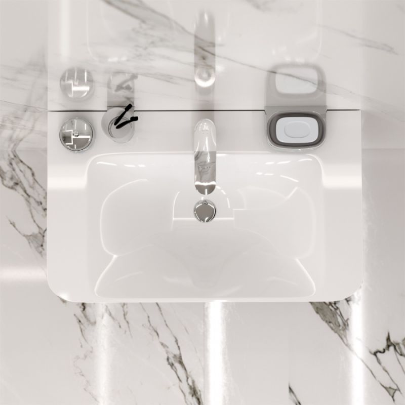 Тумба под раковину Am.Pm Sensation 80 см, подвесная, цвет белый глянец, M30FHX0802WG