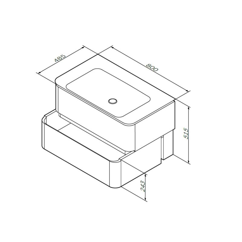 Тумба под раковину Am.Pm Sensation 80 см, подвесная, цвет белый глянец, M30FHX0802WG