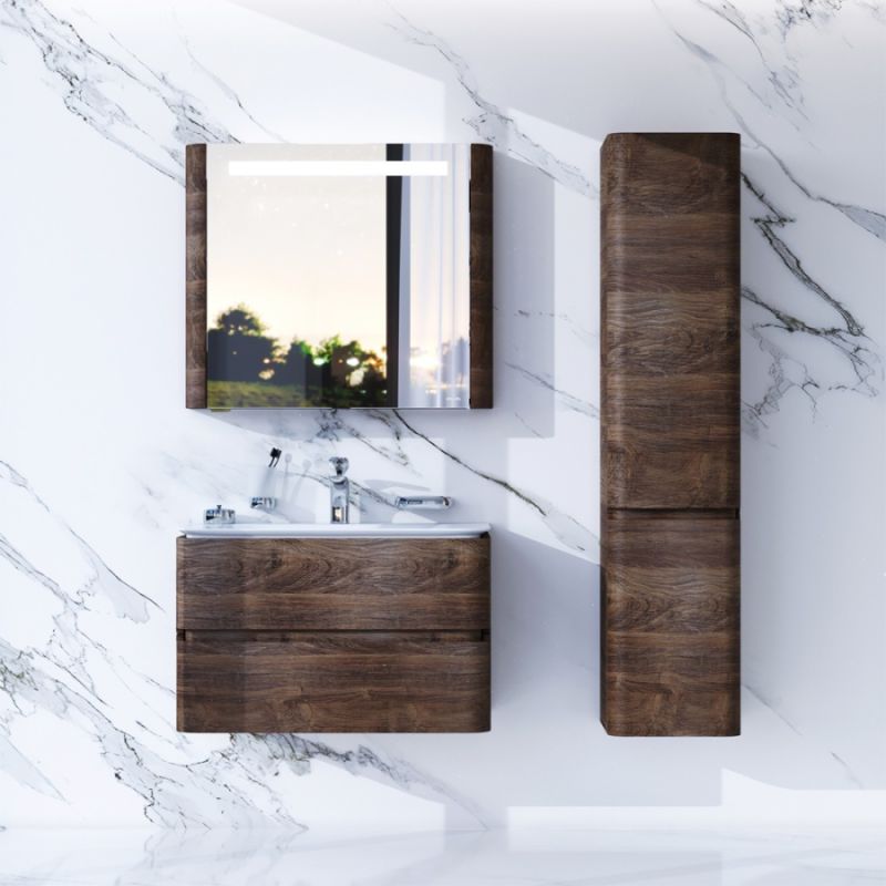 Тумба под раковину Am.Pm Sensation 80 см, подвесная, цвет орех, M30FHX0802NF