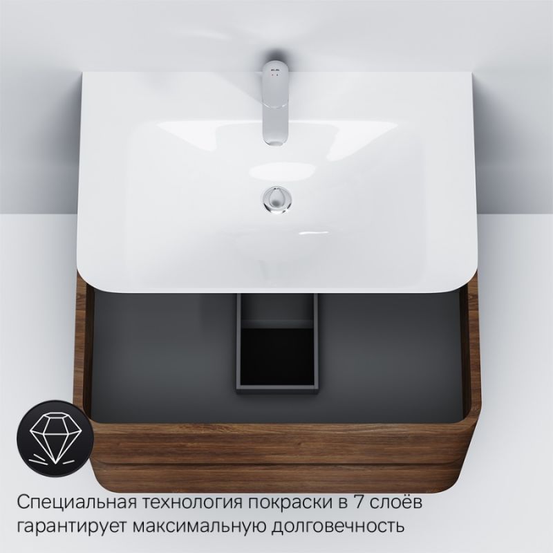 Тумба под раковину Am.Pm Sensation 80 см, подвесная, цвет орех, M30FHX0802NF