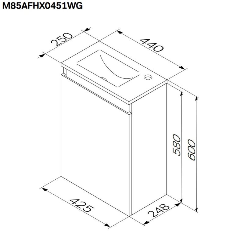 Тумба под раковину AM.PM X-Joy 45 M85AFHX0451WG подвесная Белый глянец