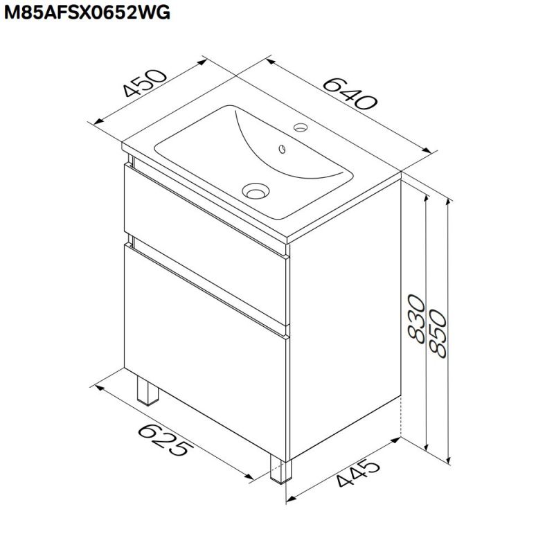 Тумба под раковину AM.PM X-Joy 65 M85AFSX0652WG Белый глянец