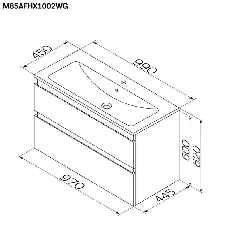 Тумба под раковину AM.PM X-Joy 100 M85AFHX1002WG подвесная Белый глянец